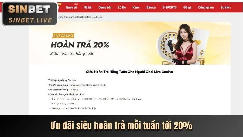 Ưu đãi hoàn trả cược thể thao